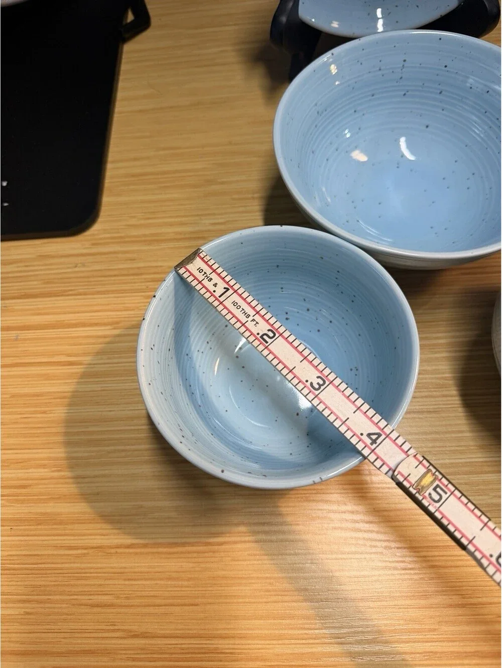 Set of 4 Sango Siterra Artist's Blend Blue 2 Fruit & 2 Cereal Bowls Speckled *